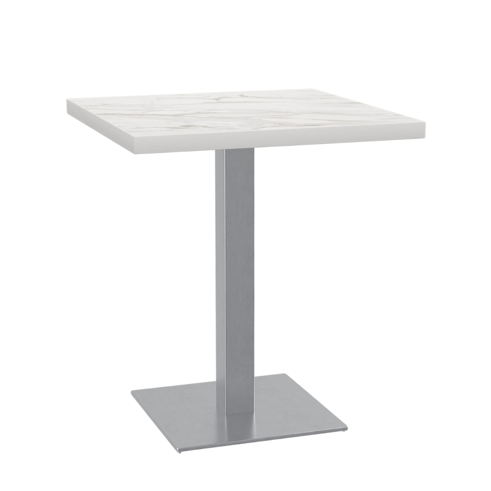 Stół bistro 70x70 cm | D4448 LV biały marmur | rama ze stali nierdzewnej
