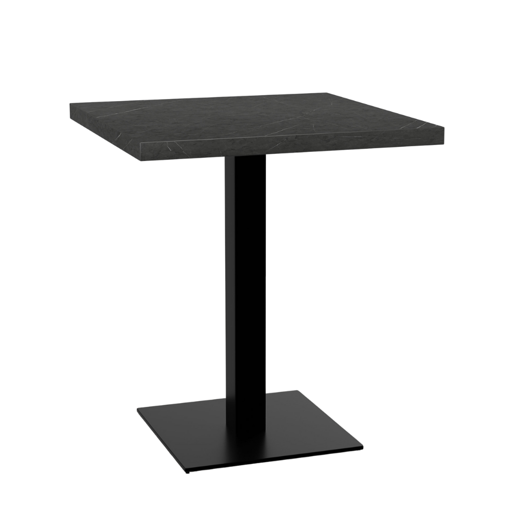 Stół bistro 60x60 cm | D4878 LV Ciemny marmur | Żeliwna rama