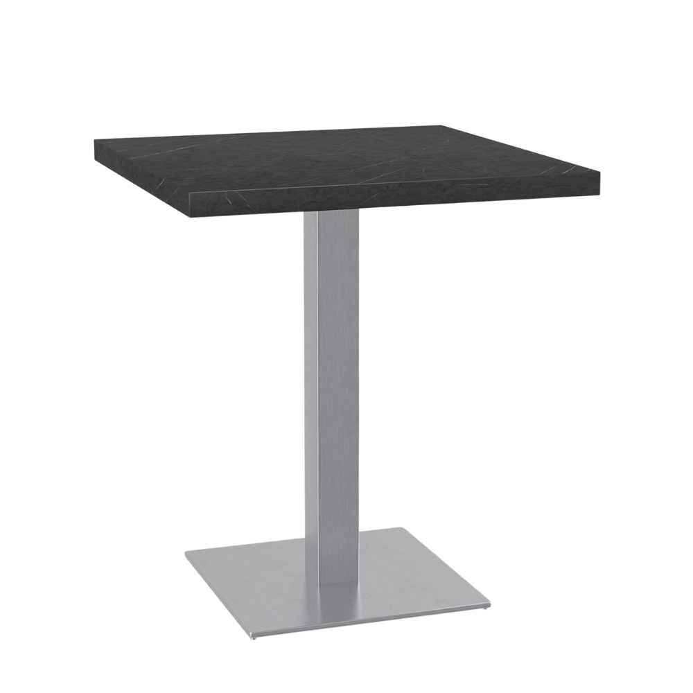 Stół bistro 70x70 cm | D4878 LV Ciemny marmur | Rama ze stali nierdzewnej