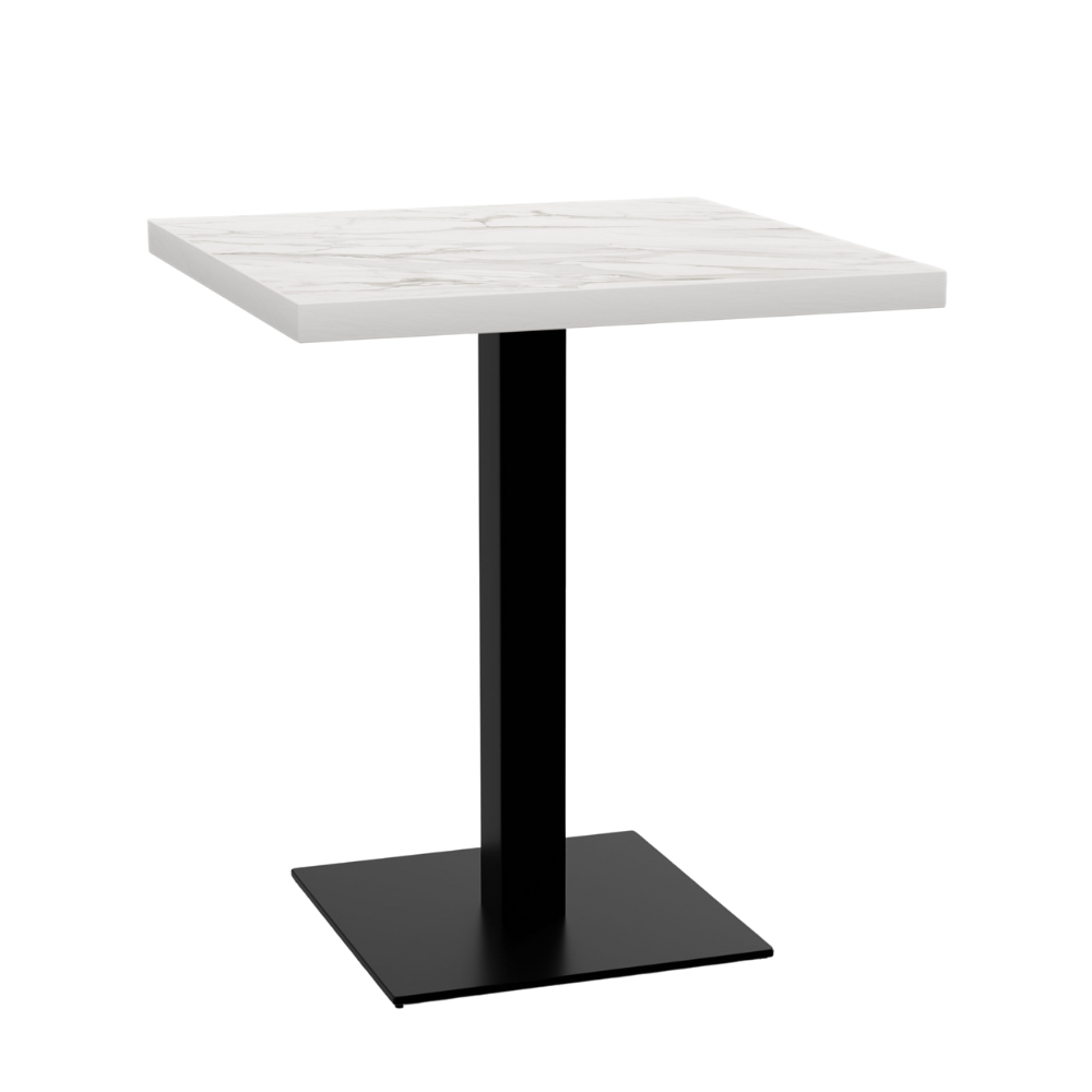 Stół bistro 80x80 cm | D4448 LV biały marmur | żeliwna rama
