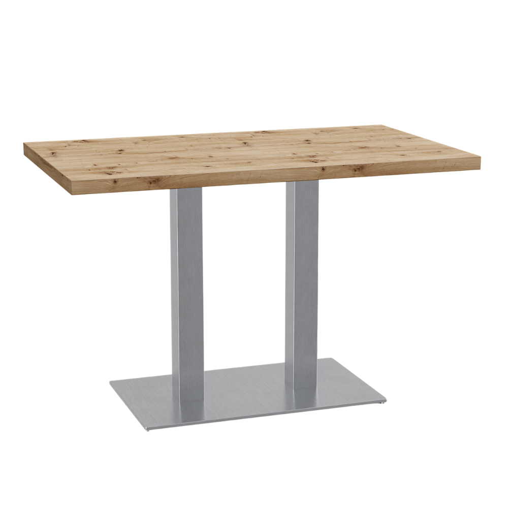 Stół bistro 110x60 cm | D4225 OV Artisan dąb | rama ze stali nierdzewnej
