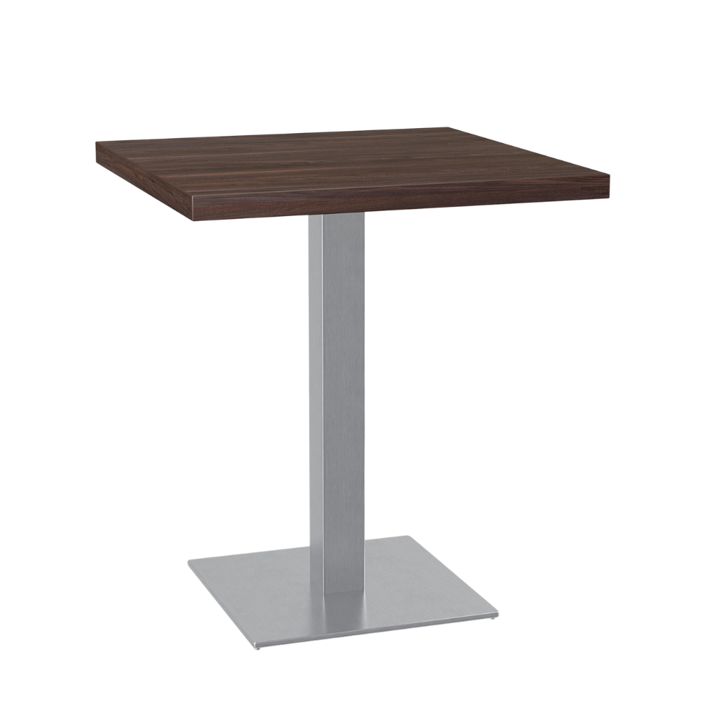 Stolik bistro 50x50 cm | orzech | rama ze stali nierdzewnej