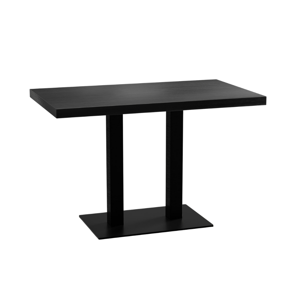 Stół bistro 140x80 cm | wygląd ciemnego drewna | żeliwna rama
