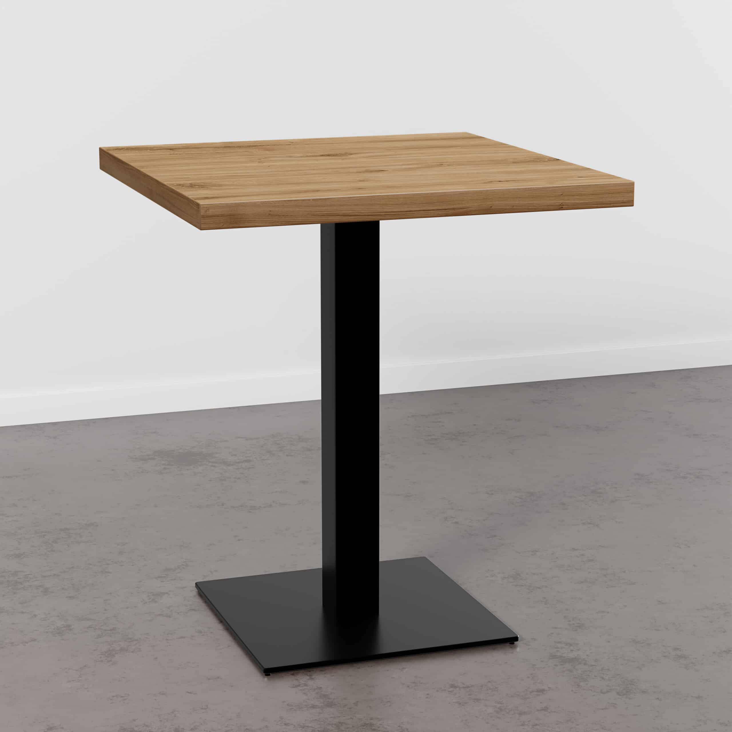 Stół bistro 80×80 cm żeliwna rama z drewna tekowego